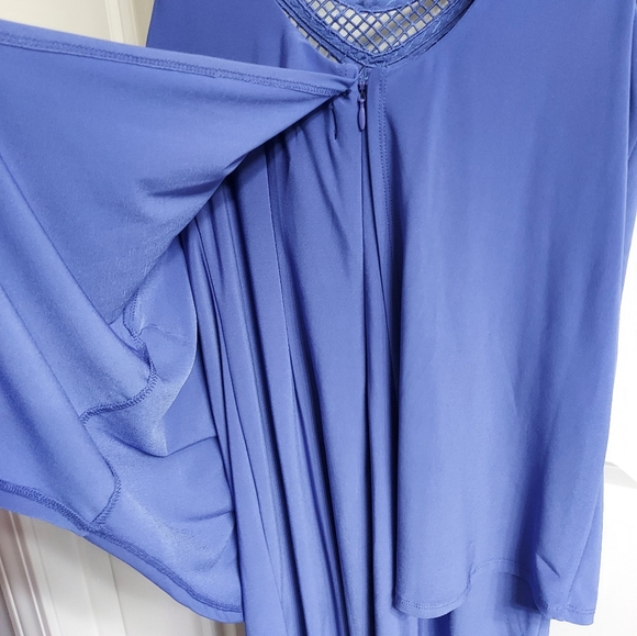 NWT Women's Laundry by Shelli Segal royal blue beaded and jet rhinestones Dresd - Picture 9 of 11